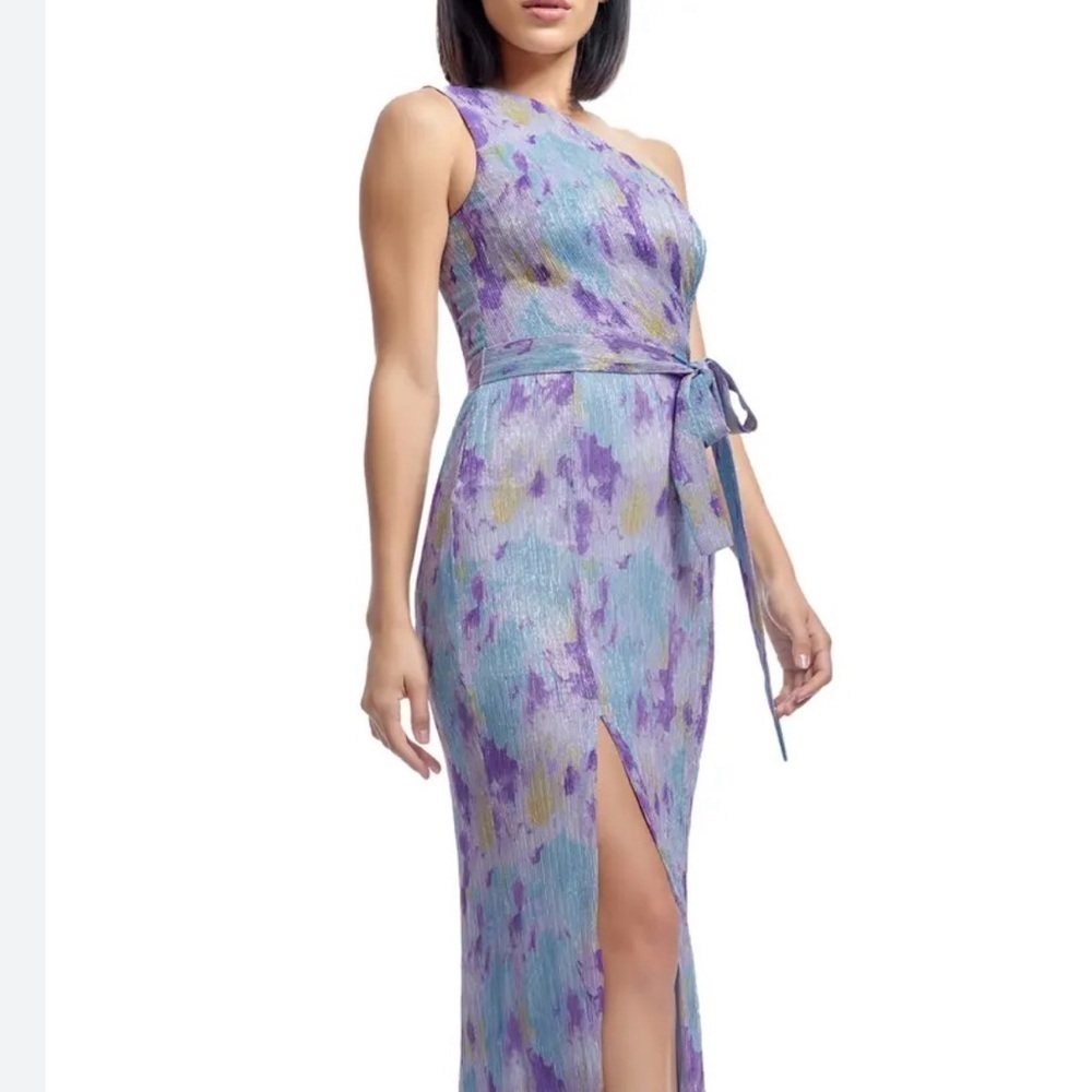 NWT Dress the Population One-Shoulder Blue and Purple Dress